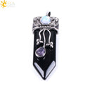 CSJA Vintage Large Natural Stone Sword-Shaped Pendant Jewelry Striped Crystal Agate Tiger Eye Jewelry Pendant Without Chain - V.I.P Digital Presence
