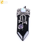 CSJA Vintage Large Natural Stone Sword-Shaped Pendant Jewelry Striped Crystal Agate Tiger Eye Jewelry Pendant Without Chain - V.I.P Digital Presence