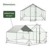 Large metal chicken cage, galvanized iron ribbon waterproof and UV resistant cover (10 'long x 13' wide x 6.56 'high) - V.I.P Digital Presence