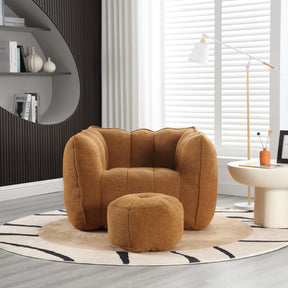 Soft Bean Bag Chair with High Resilient Foam(Chips)for living room and bedroom Comfortable Square Lazy Sofa with Footstool - V.I.P Digital Presence