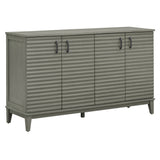 TREXM side panel with 4-door large storage buffet, adjustable shelves and metal handles (antique gray) - V.I.P Digital Presence