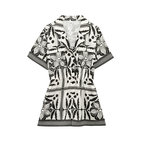 Versatile woven Cuban collar jumpsuit shorts - V.I.P Digital Presence