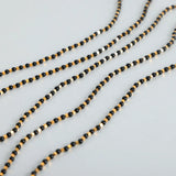 Square titanium steel gold-plated natural black agate stone handmade bead necklace jewelry for women - V.I.P Digital Presence