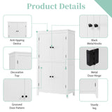 Bathroom floor storage cabinet, bathroom storage unit, 4-door independent cabinet, adjustable shelf, adaptive shelf, white - V.I.P Digital Presence
