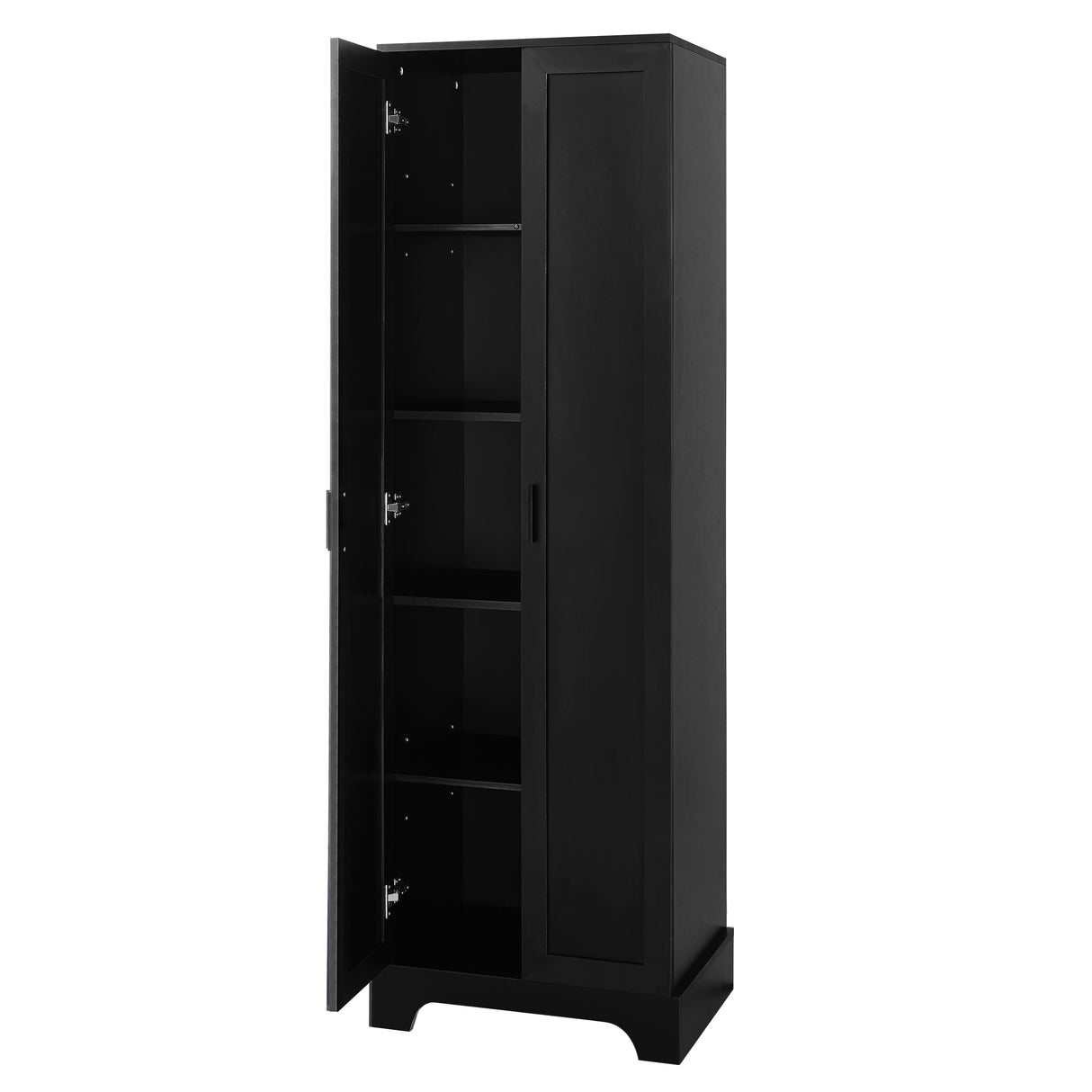 Storage Cabinet with Two Doors for Bathroom, Office, Adjustable Shelf, MDF Board, Black - V.I.P Digital Presence