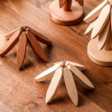 Wooden Christmas Tree Folding Coaster Black Walnut Thick Seat Adiabatic Pad For Kitchen Desktop Decoration Housewarming Gift - V.I.P Digital Presence