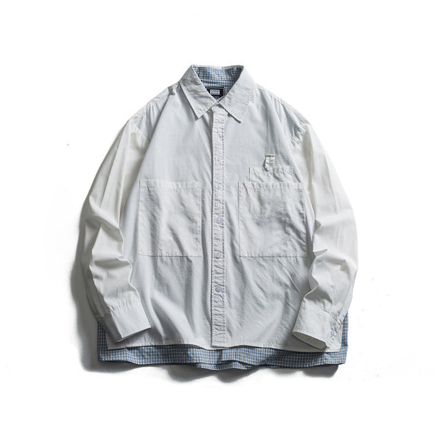 Two piece checkered long sleeved shirt for casual vacation men - V.I.P Digital Presence