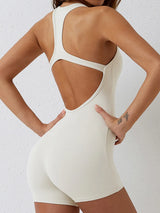 Basic Bae Cutout Racerback Sleeveless Active Romper - V.I.P Digital Presence