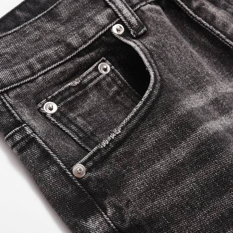 Washed Distressed Wide-Leg Jeans Men's European and American Punk INS Personalized Loose Hole Frayed Flare Pants - V.I.P Digital Presence