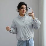 Fashionable Waterproof Short Jacket with Stand Collar for Women - V.I.P Digital Presence