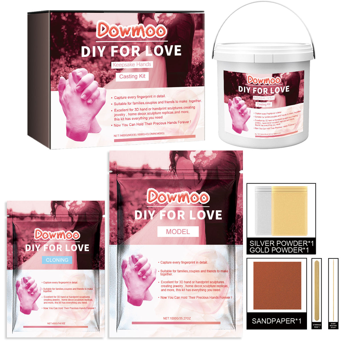 Couple Hand Model Clone Powder, Valentine's Day Diy Gift 3d Hand Model Crafts Creative Home Decoration - V.I.P Digital Presence