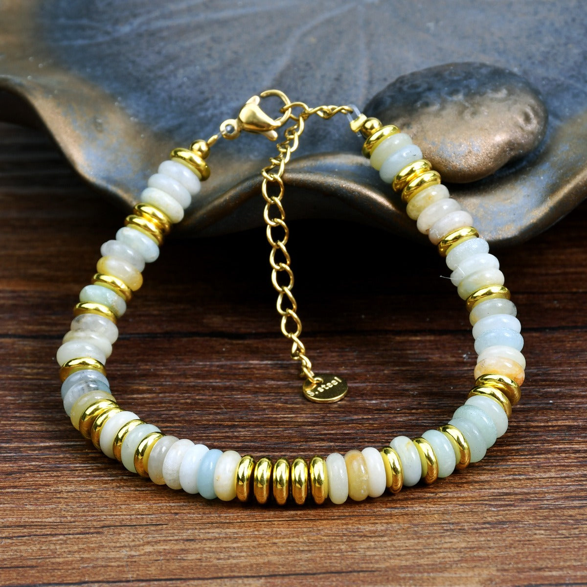 Ins style dopamine colored natural stone bead bracelet for women niche and high-end non fading crystal bracelet - V.I.P Digital Presence