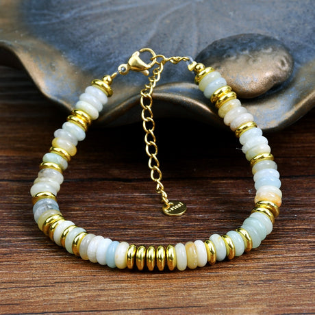 Ins style dopamine colored natural stone bead bracelet for women niche and high-end non fading crystal bracelet - V.I.P Digital Presence