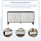 Vintage White Large Faceted Carved And Spliced Doors Combined With Black Frames For TV Stand Table,Sideboards, Accent Cabinets - V.I.P Digital Presence