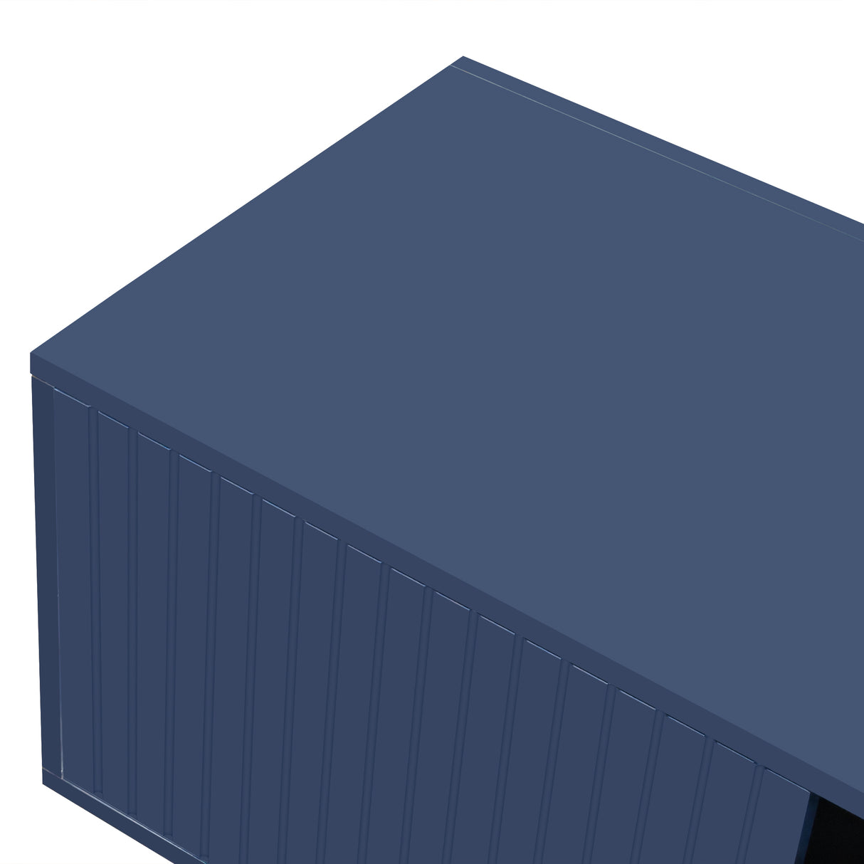 Modern Shoe Storage Bench with Hidden Storage and Upholstered Cushions for Bedside, Living Room and Entryway (Navy) - V.I.P Digital Presence