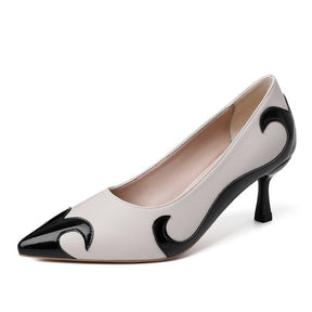 Red and green dragonfly pointed slender heel banquet women's shoes color blocked single shoes for women - V.I.P Digital Presence