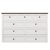 Solid Pine Murphy Bed Chest with Charging Station and Large Storage Drawer for Home Office or Small Room , Queen, White+Walnut - V.I.P Digital Presence