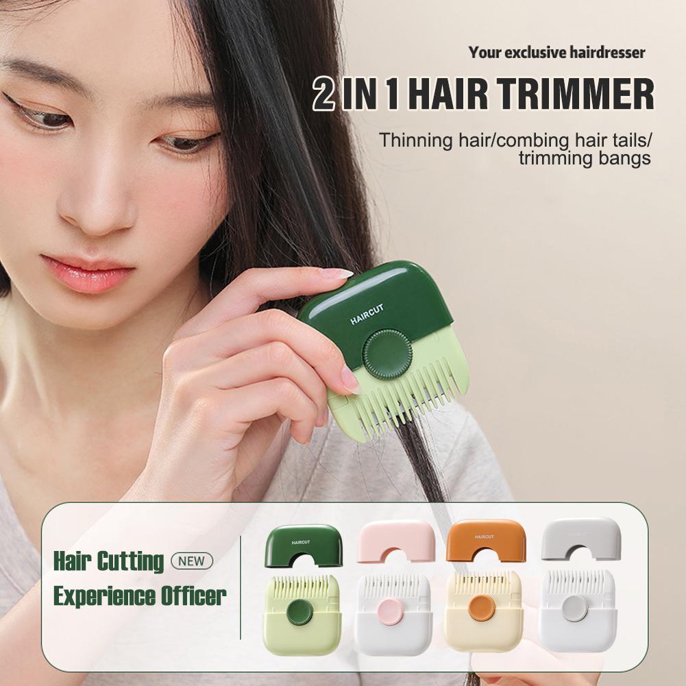 2 In 1 Hair Trimmer Bangs Trimmer  Mini Manual Hair Trimmer Comb Hair Razor Comb Cutter Portable Hair Cutting Comb Haircut Tool - V.I.P Digital Presence