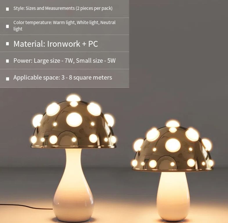 Mushroom Decorative Desk Lamp Bedroom Headboard Dimming Atmosphere Student Dormitory Desktop Night Light - V.I.P Digital Presence