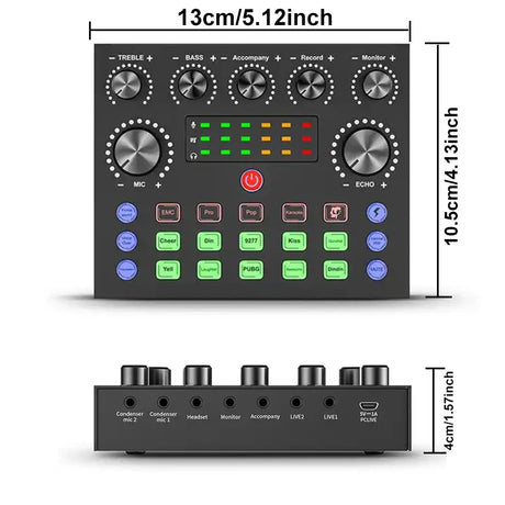 V8S Audio Mixer with Voice changer,Podcast Mixer,Sound Card for Phone Gaming Karaoke Studio Live Streaming Podcast - V.I.P Digital Presence