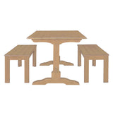 TREXM 3-piece retro dining table, rectangular stand table, and 2 4-person wooden stools (made of natural wood) - V.I.P Digital Presence