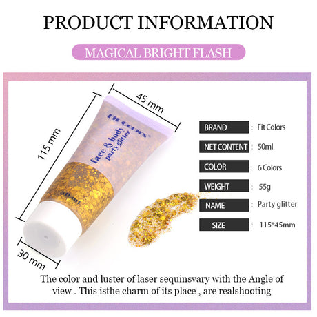 Fit Colors Sequin Gel Mermaid Scale Face Body Lip Sequin Eye Shadow Bright Polarized Stage Makeup - V.I.P Digital Presence