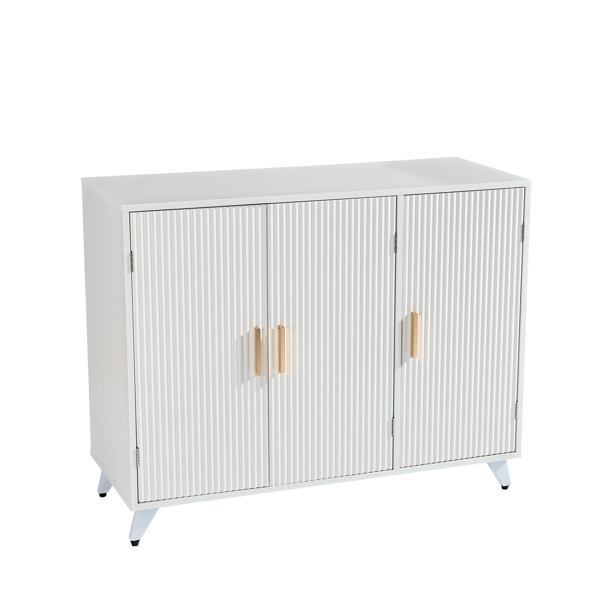 ideboard with wavy texture buffet cabinet, white accent cabinet with door, modern bookcase for kitchen living room - V.I.P Digital Presence