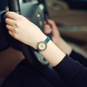 Ladies designer vintage leather women bracelet watches brown retro roma quartz woman clock fashion small female wristwatches - V.I.P Digital Presence