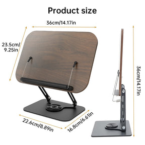 Adjustable 360° Rotating Book Stand with Elastic Clips, for Cookbooks, Laptops & More - V.I.P Digital Presence
