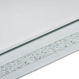 The ON-TRANS stylish modern glass mirrored coffee table features a crystal design and adjustable height legs in silver - V.I.P Digital Presence