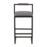 Set of 2 Counter Height Barstools Kitchen Island Stools (Gray with Back)