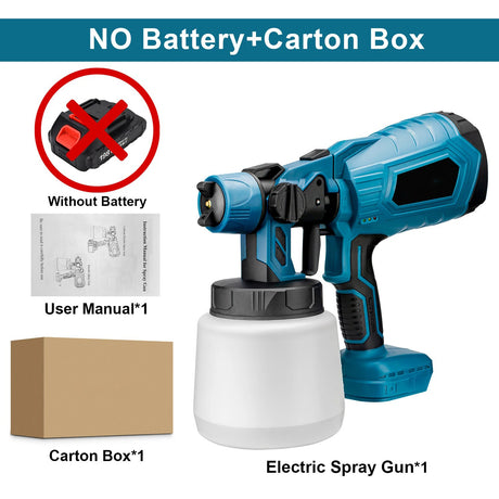 1000ML Electric Spray Gun High Power Cordless Paint Sprayer HVLP Auto Furniture Steel Coating Airbrush For Makita 21V Battery - V.I.P Digital Presence