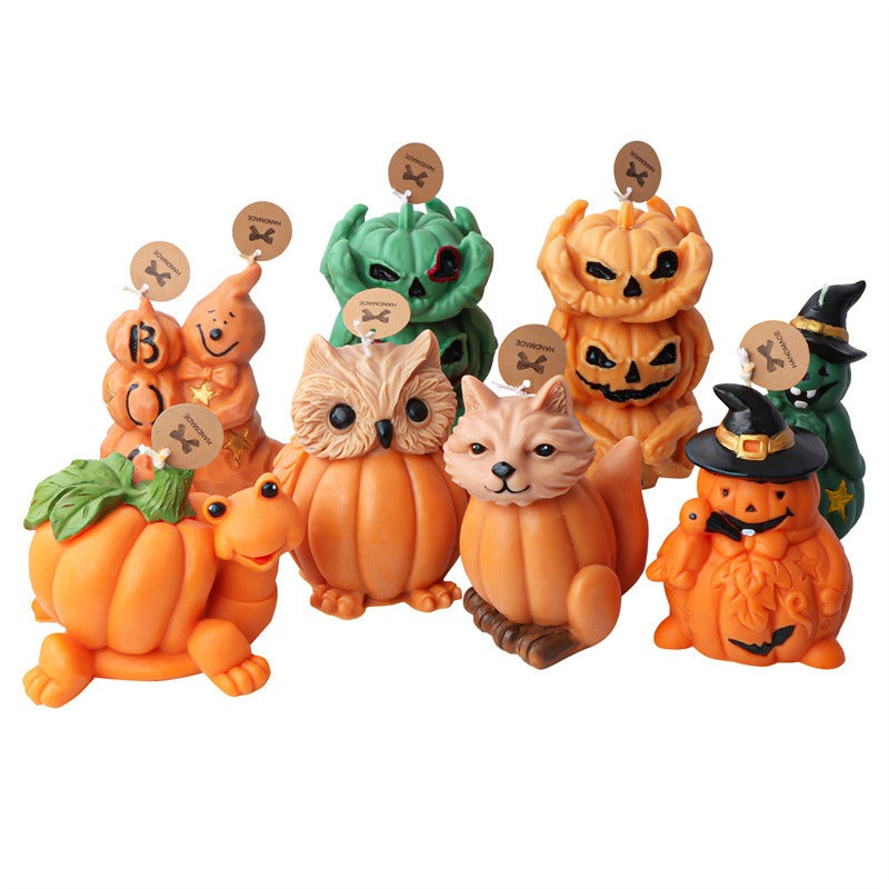 New Halloween Pumpkin Ghost Silicone Candle Mold Frog Owl Fox Pumpkin Animal Scented Plaster Resin - V.I.P Digital Presence