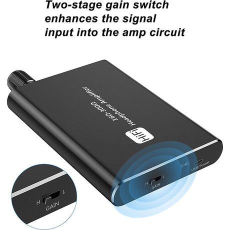 Portable headphone amplifier with high fever, heavy bass, no low noise, HiFi headphone amplifier, AUX audio adjustment - V.I.P Digital Presence