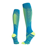 Calcetines de presión deportivos profesionales, calcetines altos para correr, saltar la cuerda, calcetines de compresión para ciclismo con rayas reflectantes por la noche