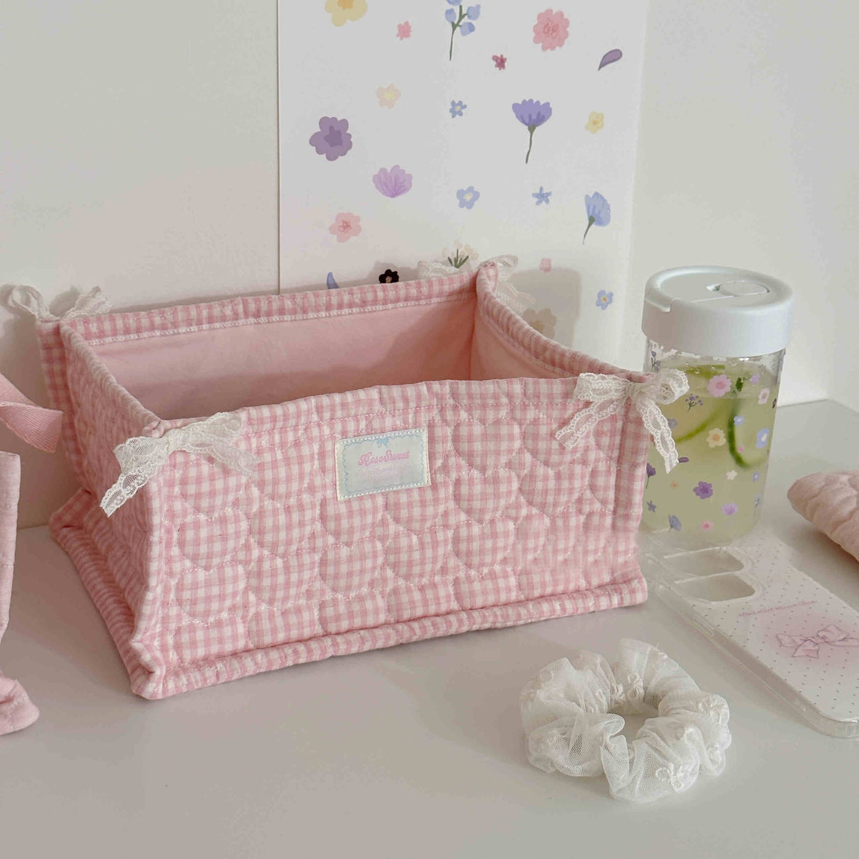 Quilted Ins Storage Basket Desktop Goods Storage Cute Ornaments - V.I.P Digital Presence