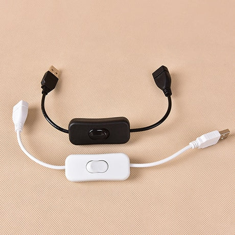 Woopower Copper Material USB Cable Male to Female Switch ON OFF Cable Toggle LED Lamp Power Line 28cm - V.I.P Digital Presence