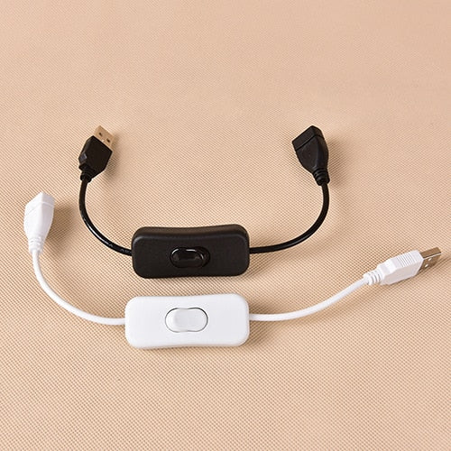 Woopower Copper Material USB Cable Male to Female Switch ON OFF Cable Toggle LED Lamp Power Line 28cm - V.I.P Digital Presence