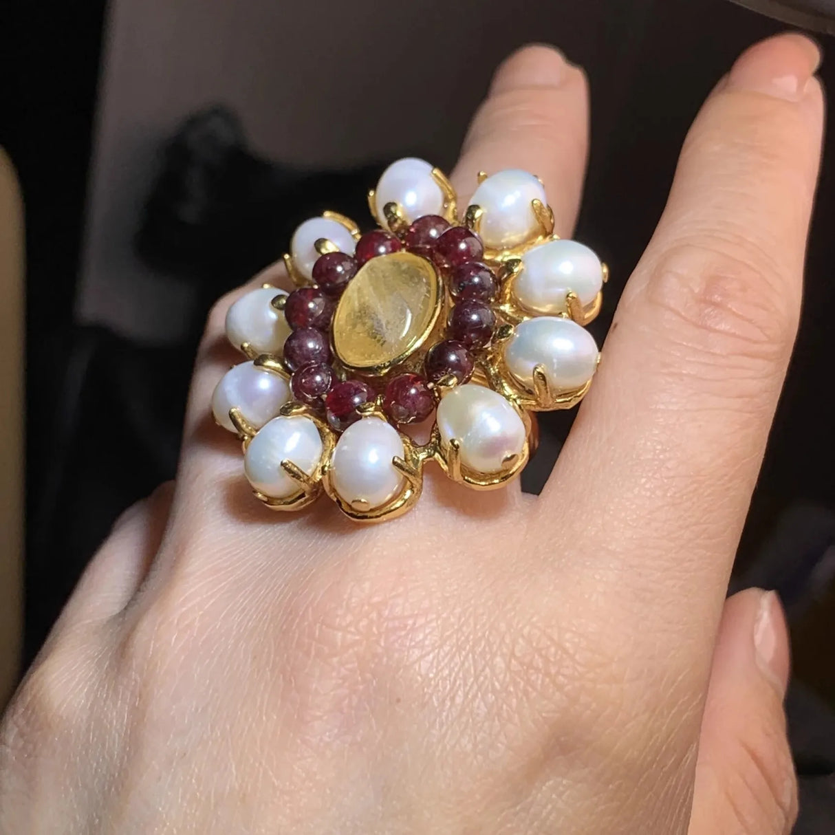 Vintage Natural Baroque Pearl Open Rings Crystal Stone Brass Metal Ring for Women Jewelry Luxury High Quality New Gifts France - V.I.P Digital Presence