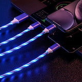 Can emit light multi head three in one charging cable streamer one to three data cable supports simultaneous charging - V.I.P Digital Presence