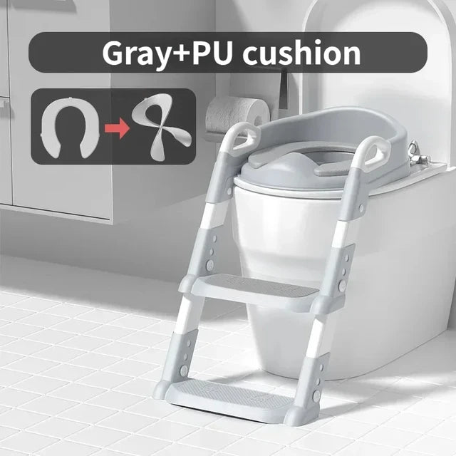 Stair Style Children's Toilet Boy and Girl Baby Toilet Folding Rack Step Stool Child Step Toilet Seat Ring Baby Potty Toilets - V.I.P Digital Presence