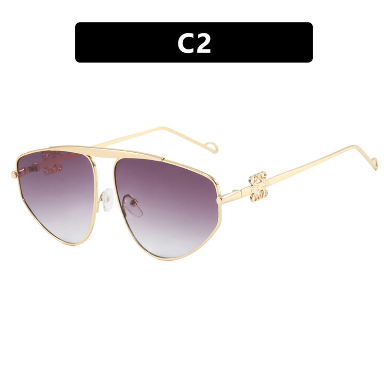 Single beam irregular sunglasses, metal toad hollow sunglasses, European and American UV resistant sunglasses, concave design for women - V.I.P Digital Presence
