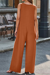 V-Neck Wide Strap Jumpsuit - V.I.P Digital Presence