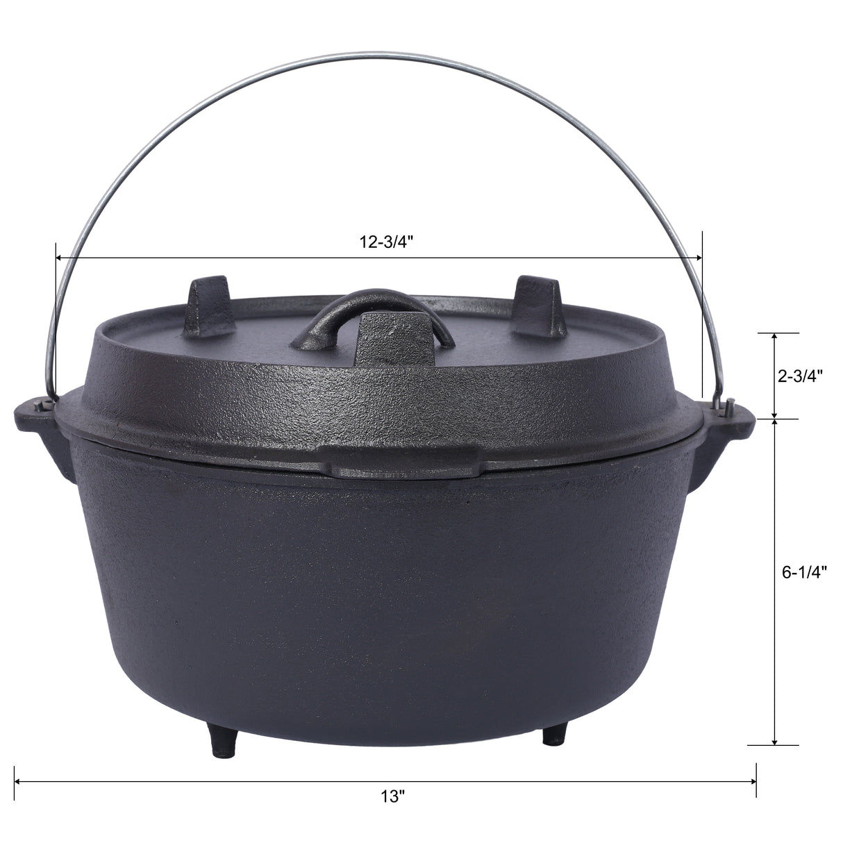 ast iron Dutch oven with lid, outdoor camping deep pot, used for camping, cooking, barbecue and leg rest, 8 Quart - V.I.P Digital Presence