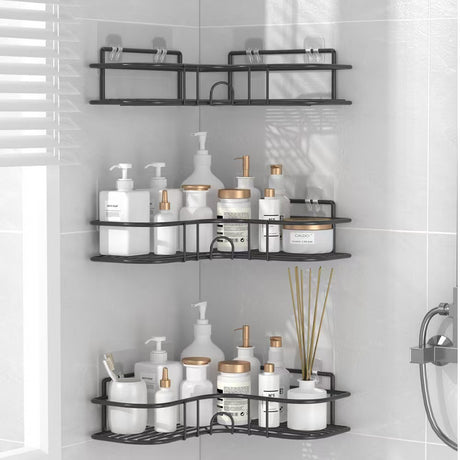 Bathroom Storage Rack Toilet Washroom Wall-Mounted Hole-Free Multi-Functional Iron Mesh Long Strip Organizer - V.I.P Digital Presence