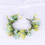 Flower Wreath Simulation Flower Leaves Hair Strap Photography Retro Hanfu Bridal Girl Flower Wreath Headwear - V.I.P Digital Presence