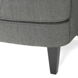 Modern grey fabric club chair and Ottoman set, stylish cushioned armchair, paired with Ottoman style - V.I.P Digital Presence