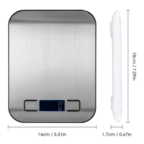 5/10KG Digital Kitchen Scale Stainless Steel Portable Kitchen Food Scale LED Display Electronic Jewelry Baking Weight Scales - V.I.P Digital Presence