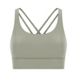 Cross back yoga bra brushed bare high-strength shock-absorbing gathering sports vest for women - V.I.P Digital Presence
