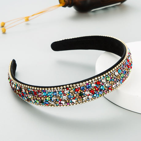 Korean Version Of The Same Trend Color Full Drill Non Slip Headband Women's Simple Headdress Pressure Hair Wash Face Hair Accessories - V.I.P Digital Presence